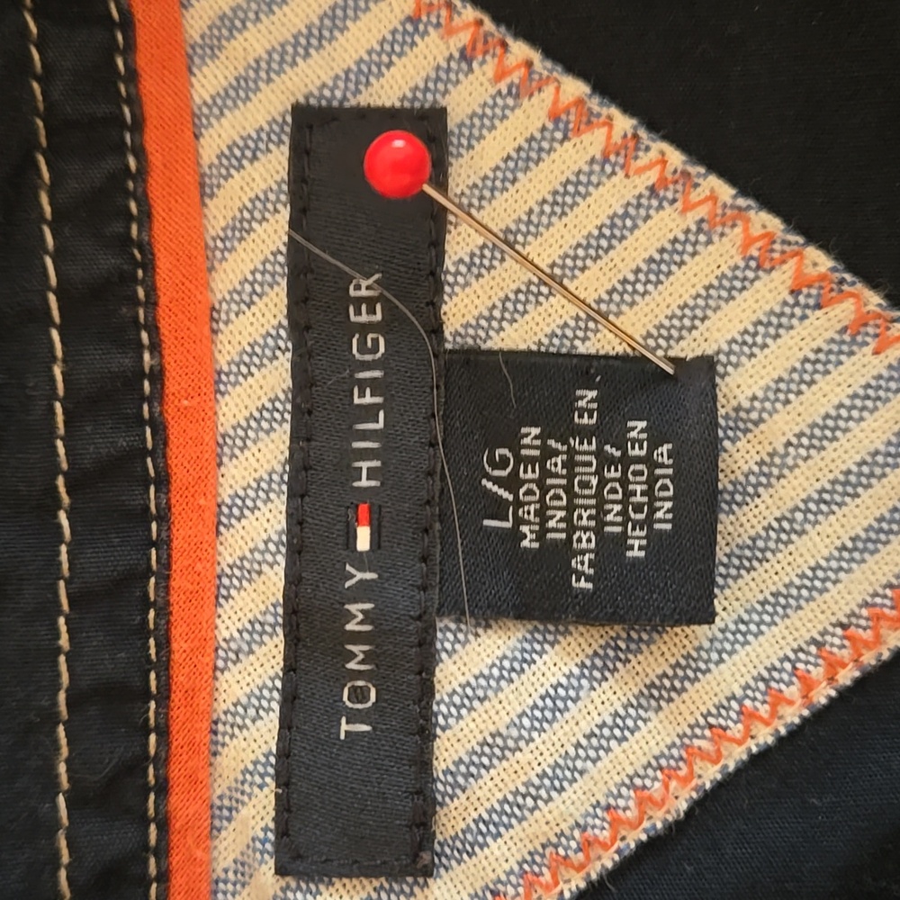 Tommy Hilfiger navy short-sleeved shirt Sz L - Picture 5 of 7